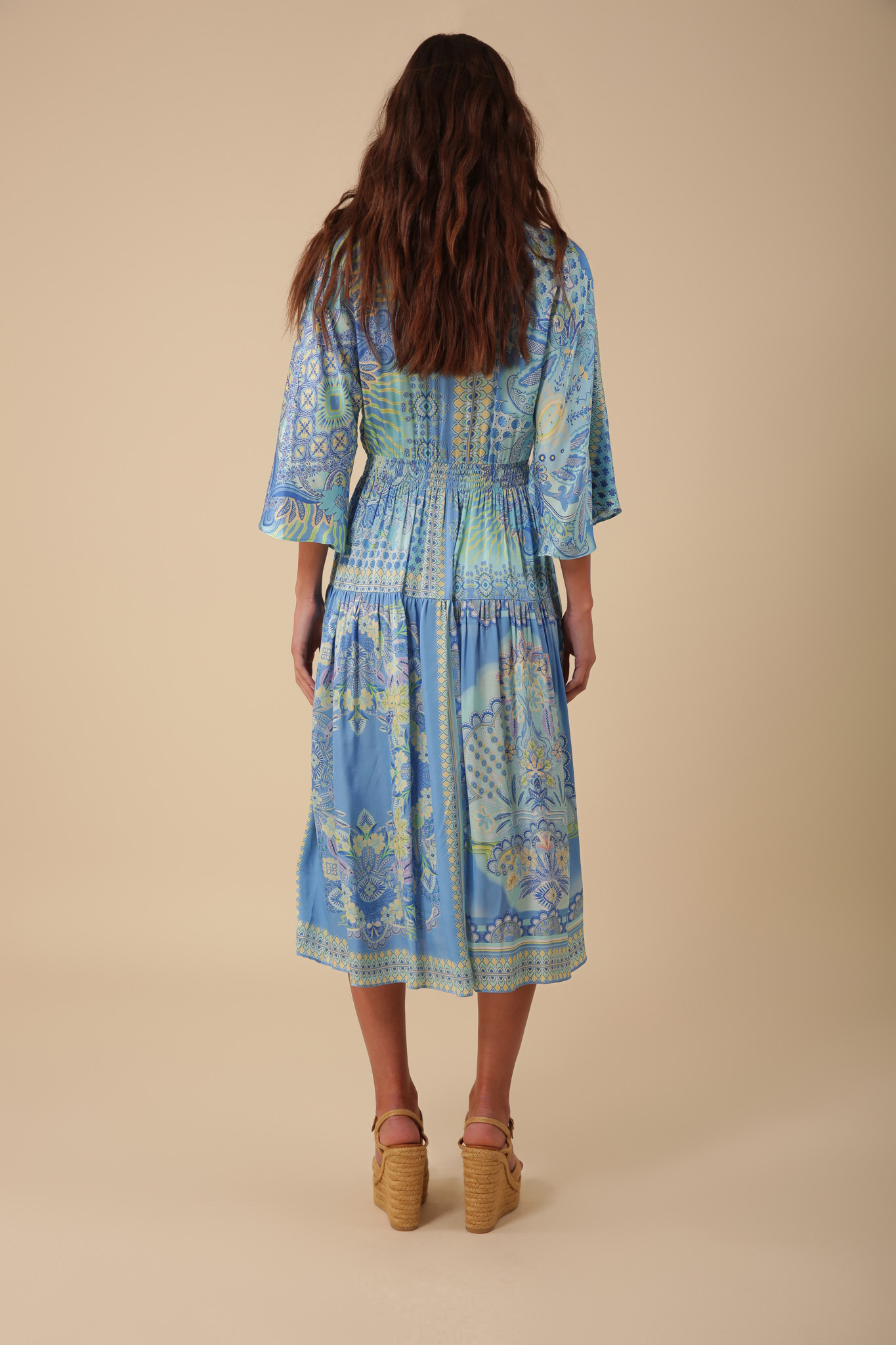 Hale Bob Kaylee blue midi dress