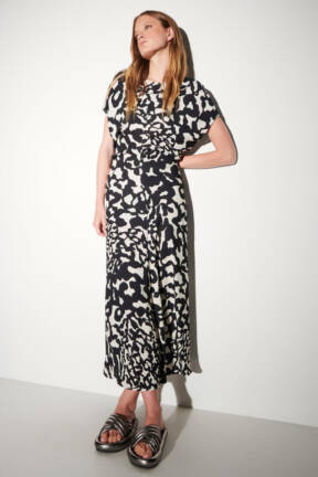 Black and white patterned Luisa Cerano Maxi dress