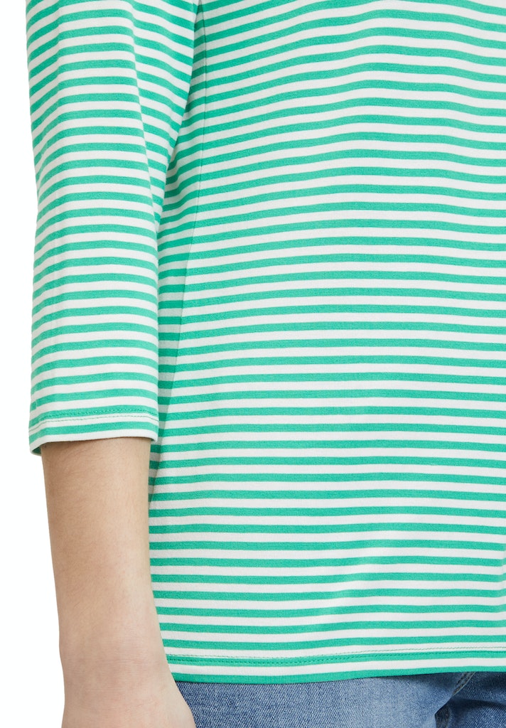 Betty Barclay cream and green stripe top