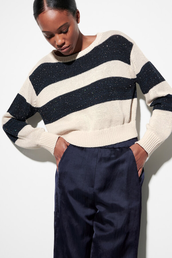 Luisa Cerano block stripe sweater on model