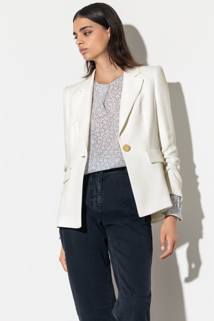 luisa cerano white blazer