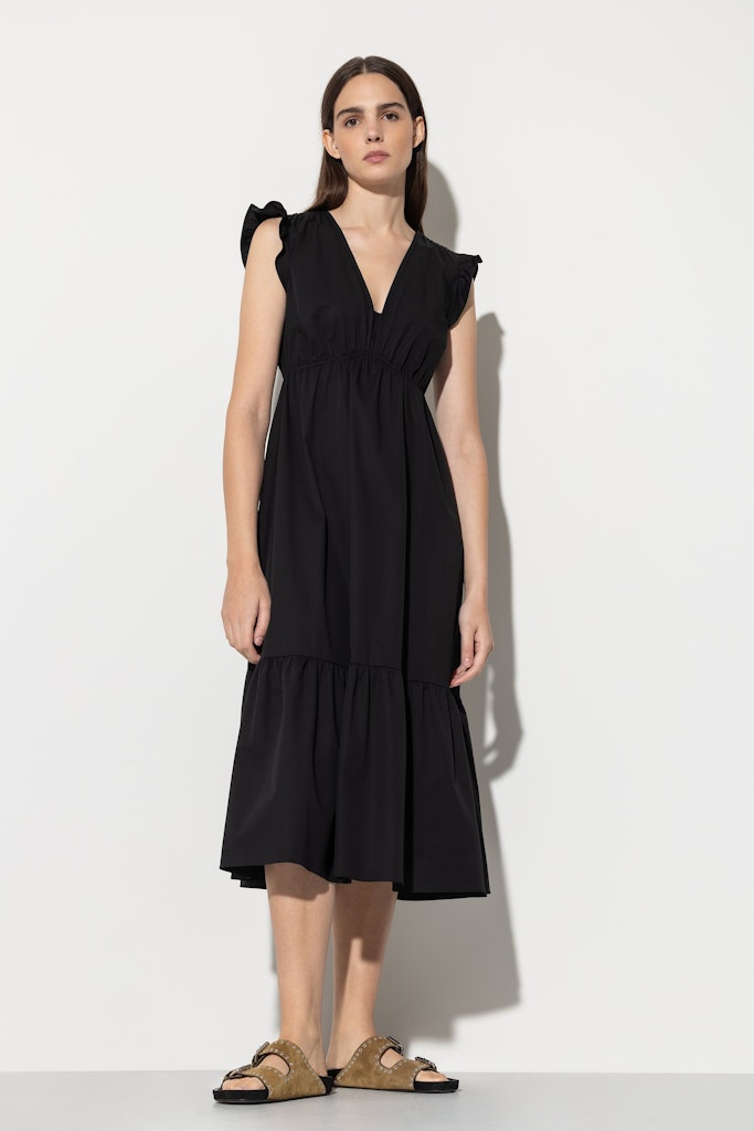 luisa cerano ruffles sleeve dress