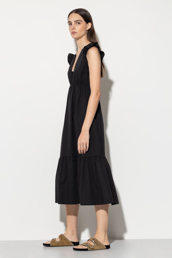 luisa cerano ruffles sleeve dress