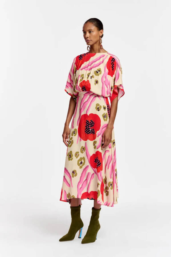 Essentiel Antwerp abstract print midi dress Frikart