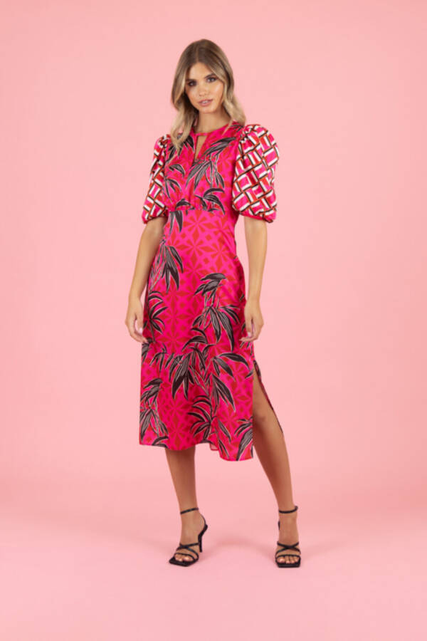 Fee G Ellen mixed print dress 