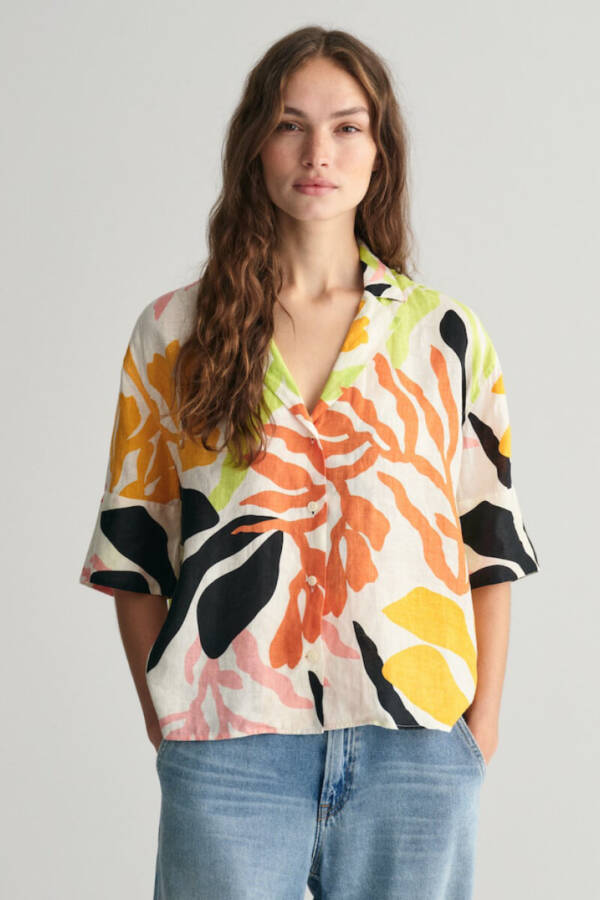 Gant palm print short sleeve shirt