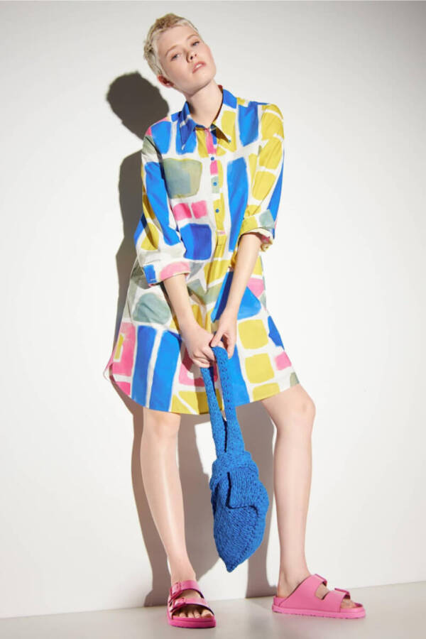 Colourful shirt dress hotsell