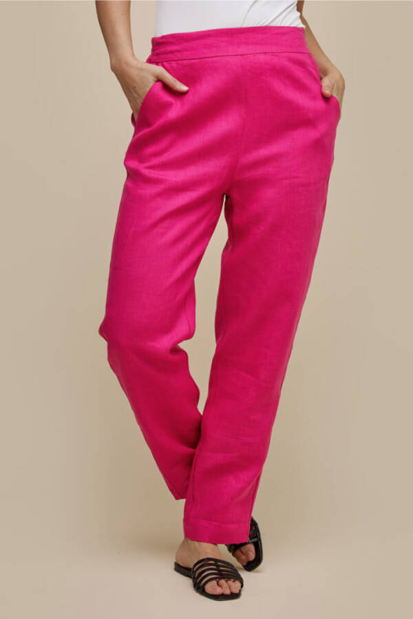 Pink linen trousers Uchuu