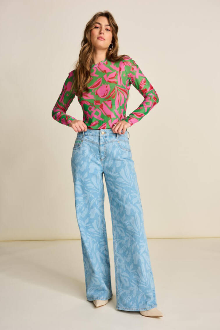 Pom wide leg graphic print jeans £169.00