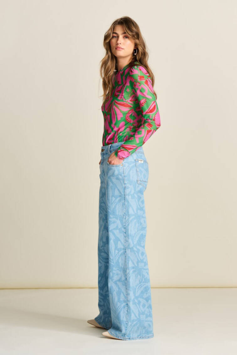 Pom wide leg graphic print jeans £169.00