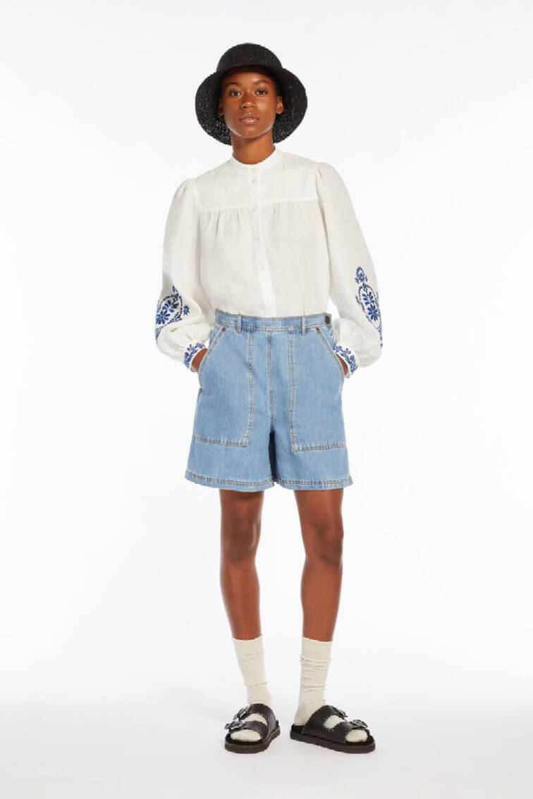 Maxmara Weekend cotton blend denim shorts Elicia £189.00