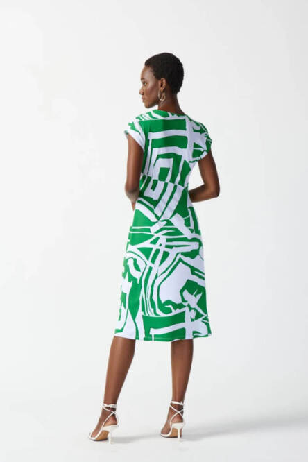 Joseph Ribkoff Abstract-Dress Green and white