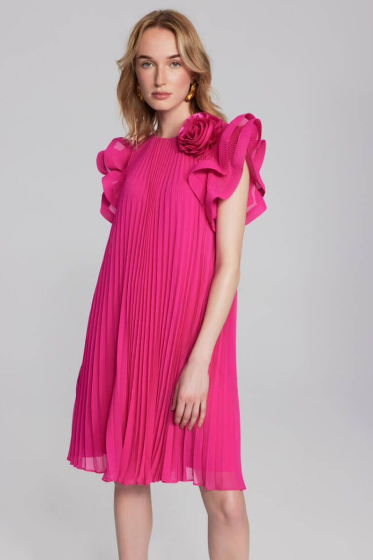 Jane-Young-Wedding-guest-guide-Joseph-Ribkoff-pleated-Dress