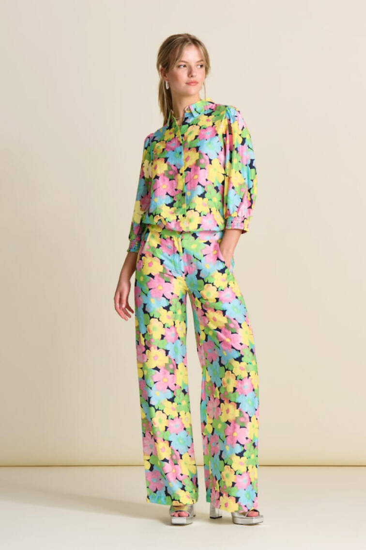 Pom blossom print trousers