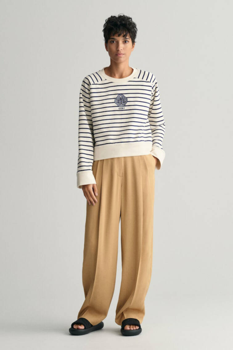 Gant striped crew neck sweatshirt