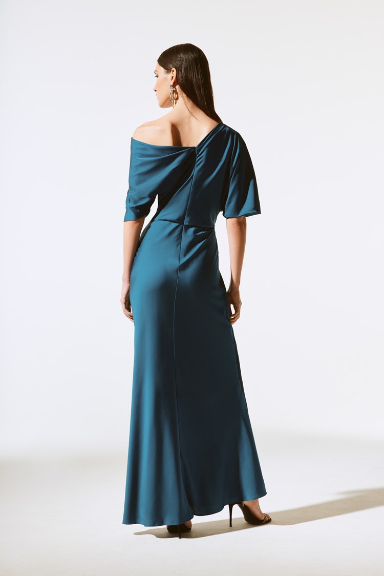 Joseph Ribkoff one shoulder satin gown