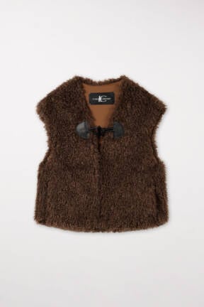 Luisa Cerano faux fur gilet 408426 brown