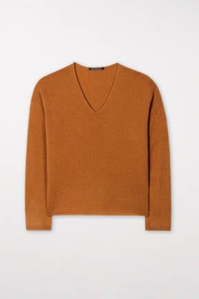 Luisa Cerano kurkuma v neck sweater 108547 rust