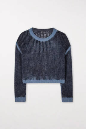 Luisa Cerano short sweater with grey and blue