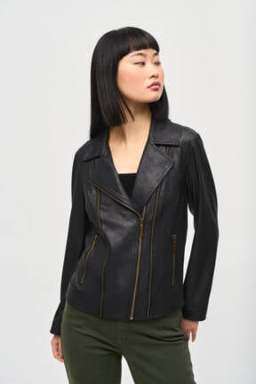 Joseph Ribkoff black biker jacket