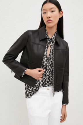 Marella leather biker jacket