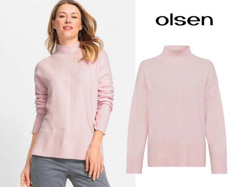 Olsen light pink turtleneck sweater 11004395