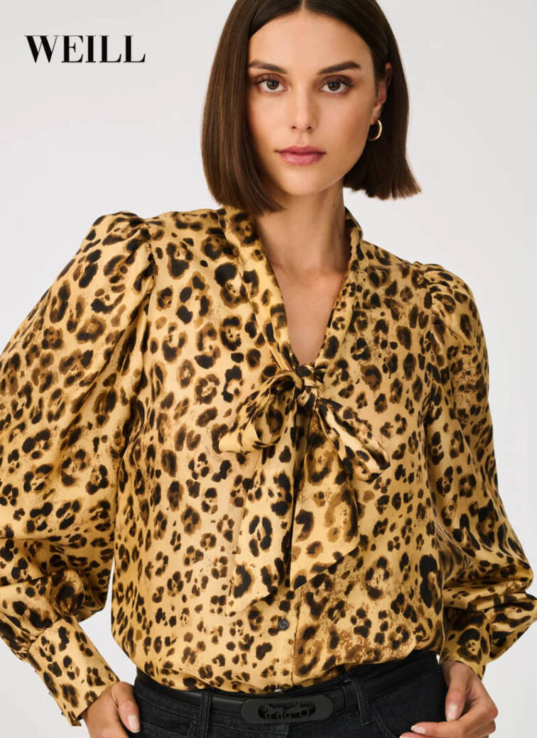  Jane Young Weill Leopard Print Blouse