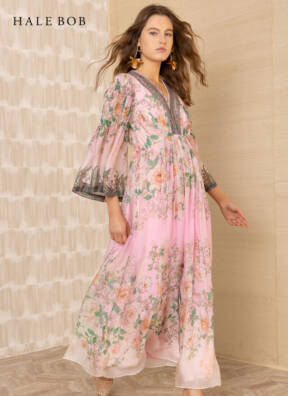 Hale Bob pink Alana maxi dress 4YPR652A