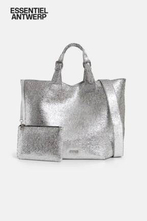 Essentiel Antwerp silver metallic shopper bag Hurry