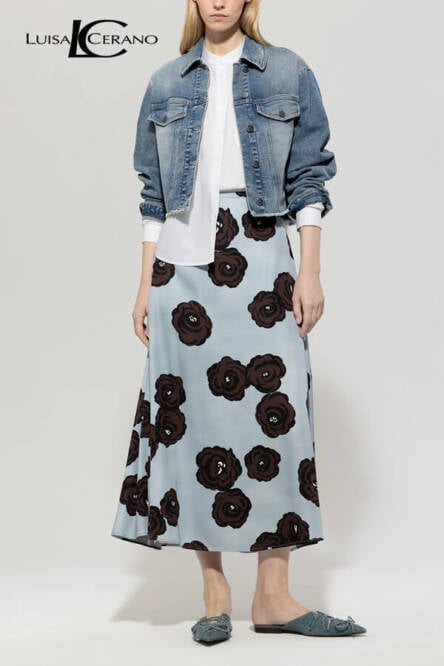 Luisa Cerano flower print skirt 518272